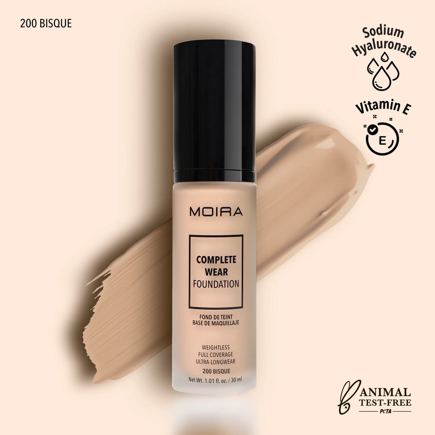 MOIRA Complete Wear™ Foundation 200 (BISQUE)