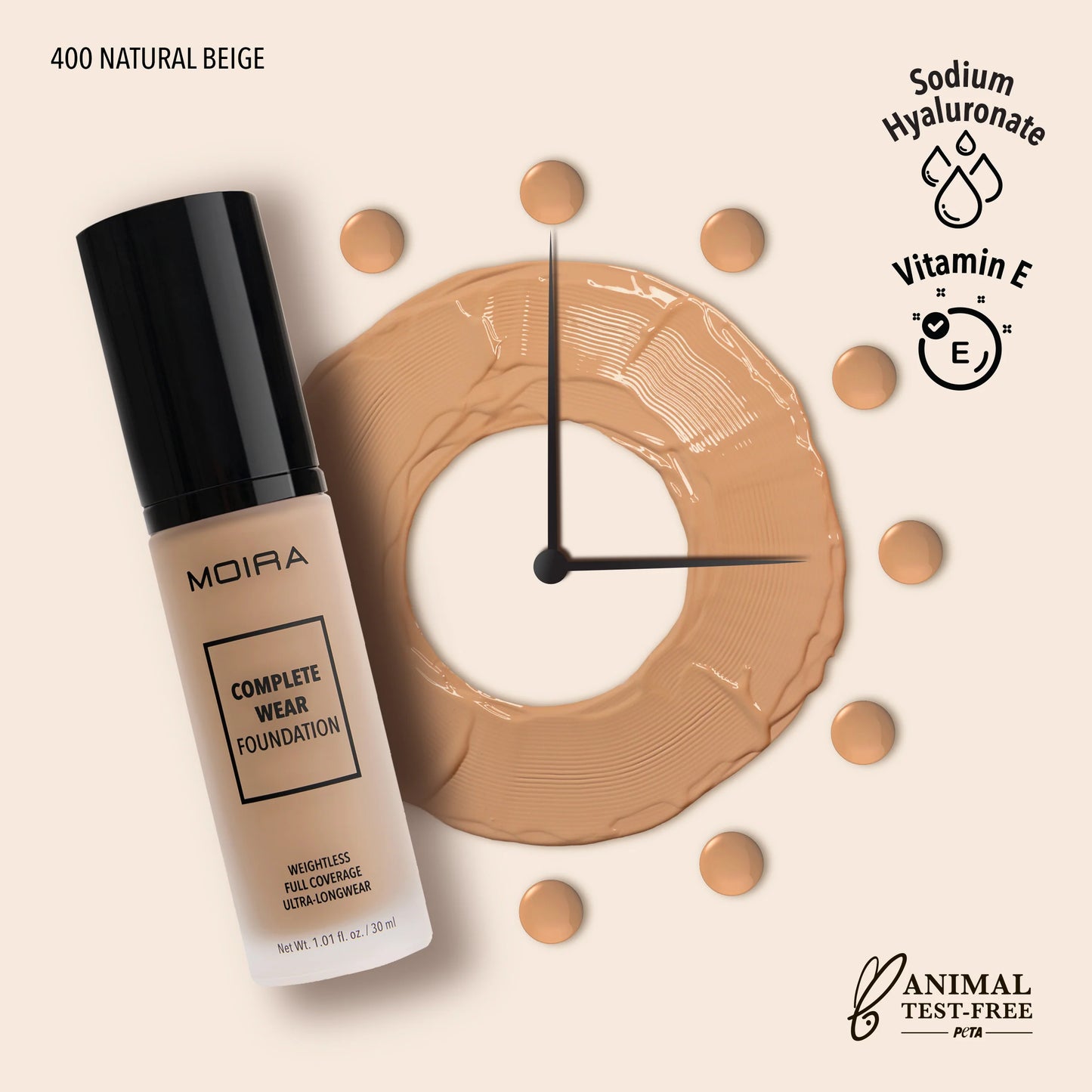 MOIRA Complete Wear™ Foundation 400 (NATURAL BEIGE)