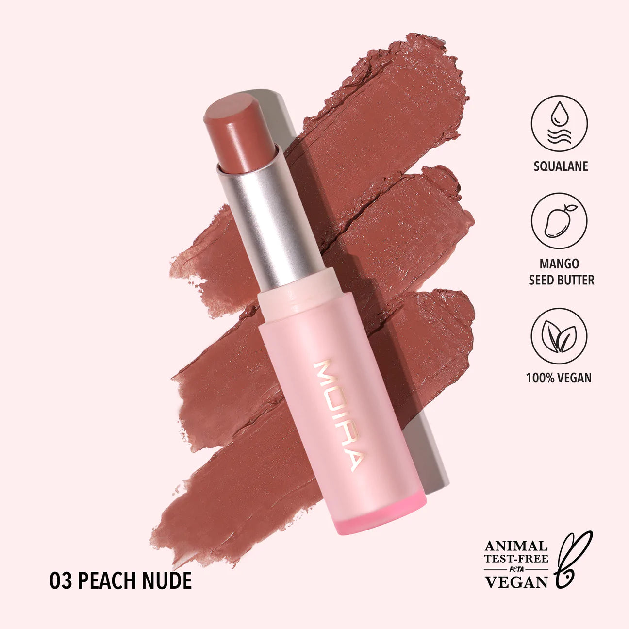 MOIRA Signature Lipstick (003, Peach Nude)